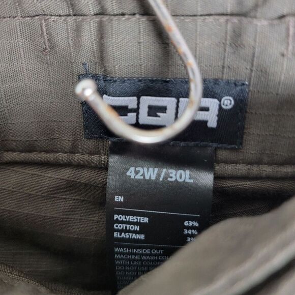 CQR Tactical Pants Mens 42x30 Dark Brown Cargo Ripstop Utility‎ Water Resistant - Picture 7 of 9
